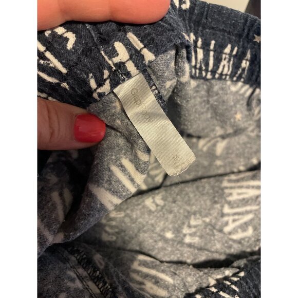 Gap Body Navy Blue Elastic Waist Holiday Pajama Pants Sz M - Picture 4 of 5